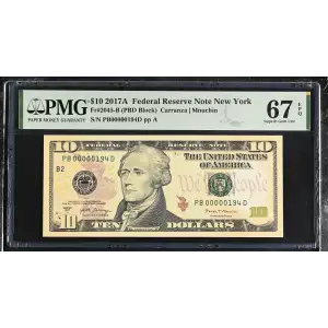 $10 2017-A Treasury seal. Small Size $10 Federal Reserve Notes 2045-B (2)