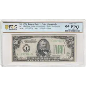 $50 1934 blue-Green seal. Small Size $50 Federal Reserve Notes 2102a-I (2)