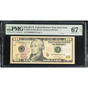 $10 2017-A Treasury seal. Small Size $10 Federal Reserve Notes 2045-B (2)