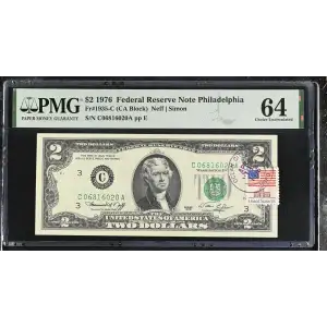 $2 1976 Green seal Small Size $2 Federal Reserve Notes 1935-C (2)