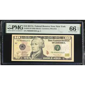 $10 2017-A Treasury seal. Small Size $10 Federal Reserve Notes 2045-B (2)
