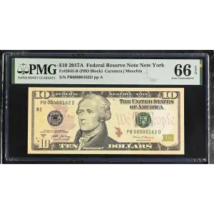 $10 2017-A Treasury seal. Small Size $10 Federal Reserve Notes 2045-B (2)