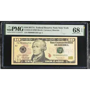 $10 2017-A Treasury seal. Small Size $10 Federal Reserve Notes 2045-B (2)