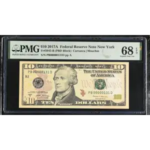 $10 2017-A Treasury seal. Small Size $10 Federal Reserve Notes 2045-B (2)