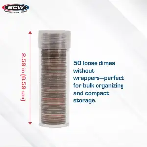 BCW Coin Tubes - Dime (Lot of 5)