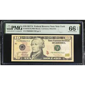 $10 2017-A Treasury seal. Small Size $10 Federal Reserve Notes 2045-B (2)