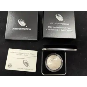 2014 P Baseball Hall of Fame Proof Silver Dollar- Box & COA (2)