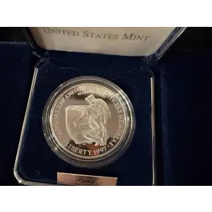 1997-P National Law Enforcement Officers Memorial Proof Silver Dollar Box & COA