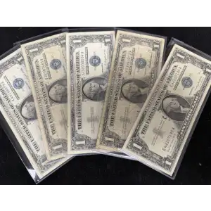$1 1957 mixed Silver Certificates. VG-VF. Minimal writing or minor issues/flaws