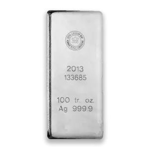 100oz Royal Canadian Mint (RCM) Silver Bar