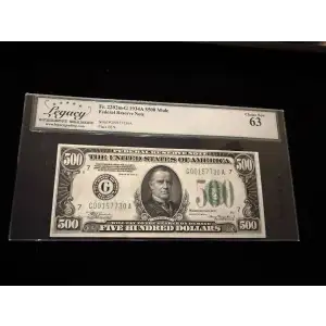 $500 1934-A.  High Denomination Notes 2202-G