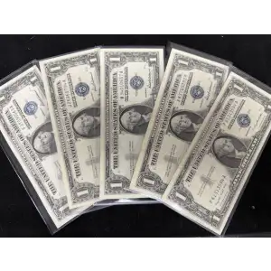 $1 1957 mixed series Silver Certificates. VF-XF. Almost no writing or issues