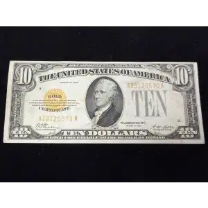 $10 1928 Gold Seal Small Size Gold Certificates 2400