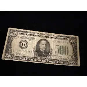 $500 1934-A.  High Denomination Notes 2202-G