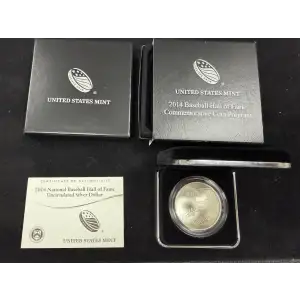 2014 P Baseball Hall of Fame Uncirculated Silver Dollar- Box & COA (2)