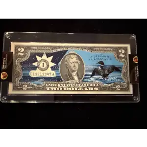 2017A $2 FRN with Custom “Welcome to Minnesota Loon” Overprint - Limited to 300