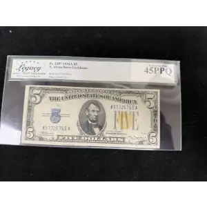 $5 1934-A yellow seal Emergency Notes Issued During WW2 2307 (2)
