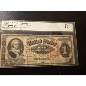$1 1886 Large Brown Silver Certificates 220