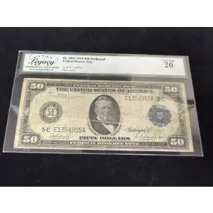 $50 1914 Blue Seal Federal Reserve Notes 1042