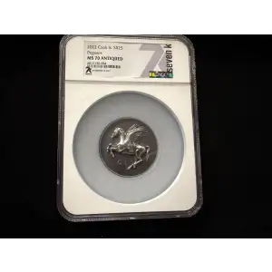 2022 Cook Islands Pegasus $25 Silver 5 OZ NGC MS 70 Antiqued High Relief Coin