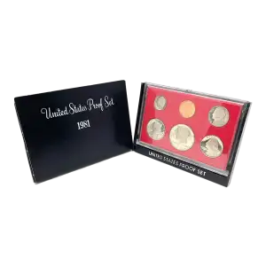 1981-S U.S. Clad Proof Set: Complete 6-Coin Set, Original Packaging