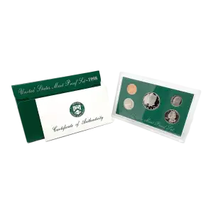 1998-S U.S. Clad Proof Set: Complete 5-Coin Set, Original Packaging