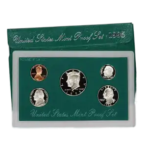 1995-S U.S. Clad Proof Set: Complete 5-Coin Set, Original Packaging