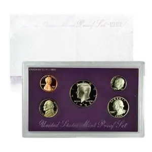 1992-S U.S. Clad Proof Set: Complete 5-Coin Set, Original Packaging