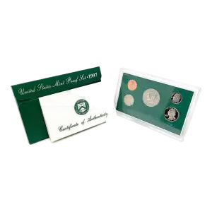 1997-S U.S. Clad Proof Set: Complete 5-Coin Set, Original Packaging